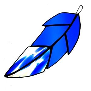 Stained glass feather